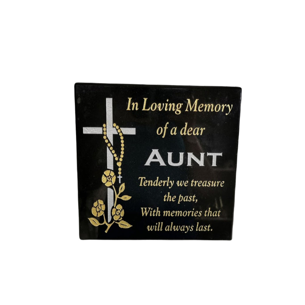 Granite Grave Plaque - Aunt