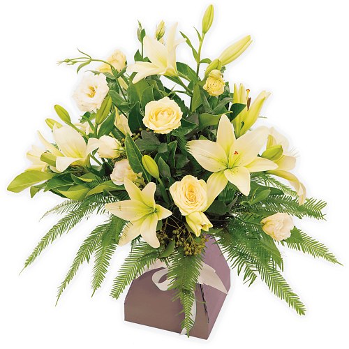 Hopelessly Devoted - White Rose Bouquet