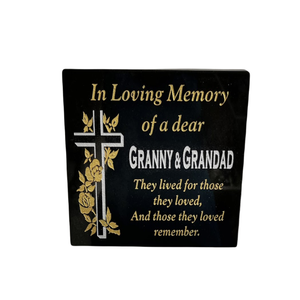 Granite Grave Plaque - Granny & Grandad